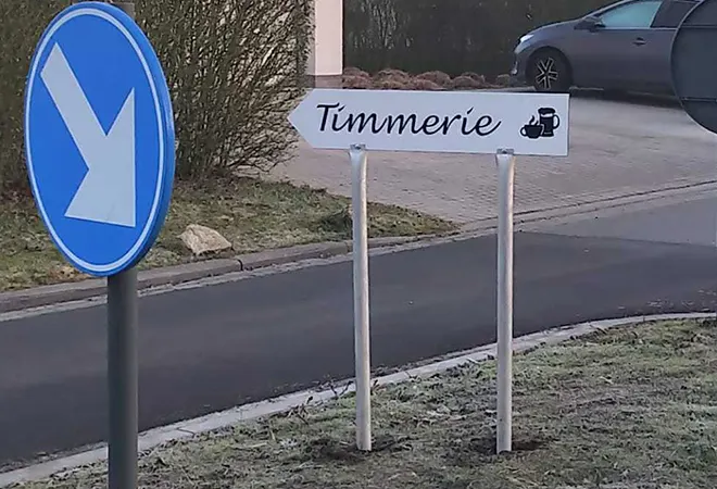 Wegbewijzering naar d'Oude Timmerie